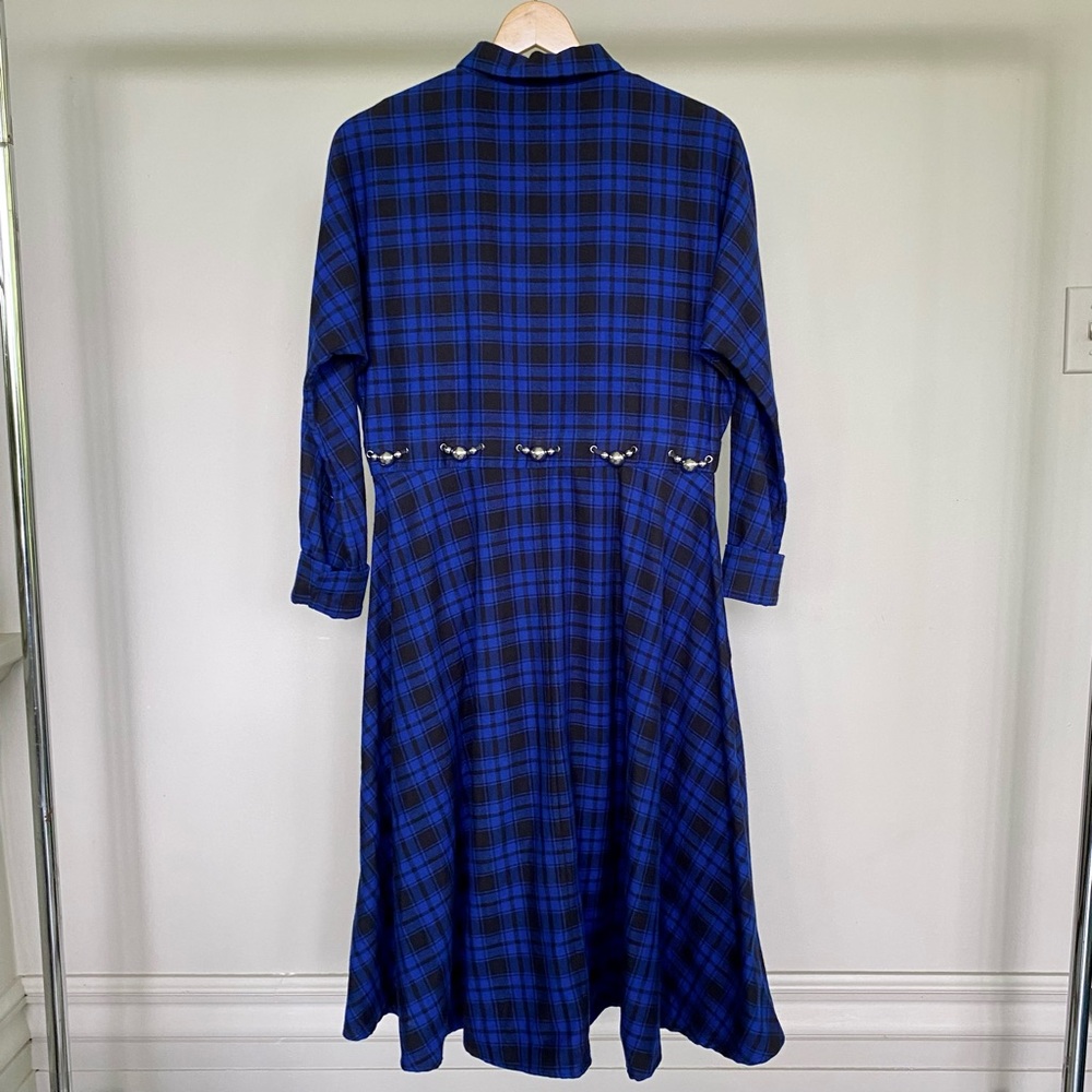 Maje Rebel Carreaux belted check cotton-flannel midi dress. 💙 - Picture 6 of 11